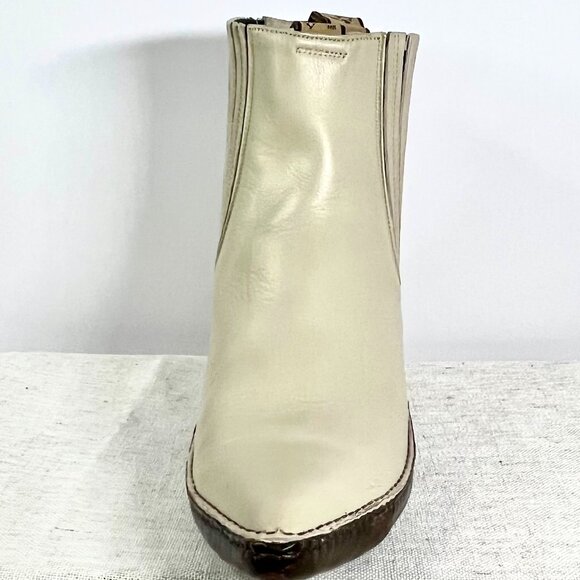 El Canelo Ivory Leather Boots Men’s Charro Western Pull-On Handmade in Mexico - Picture 9 of 16